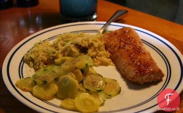 Coriandolo-Burro Salmone e verdure in pergamena