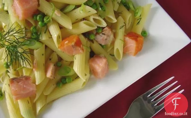 Penne con Salmone Affumicato e Piselli