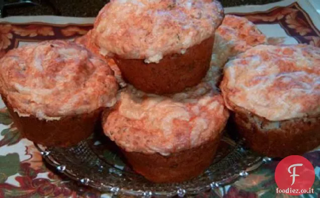 Muffin di salmone e mais con formaggio spalmabile