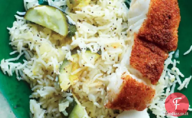 Pesce speziato con riso al limone