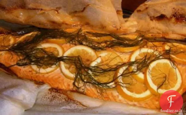 Salmone in carta pergamena