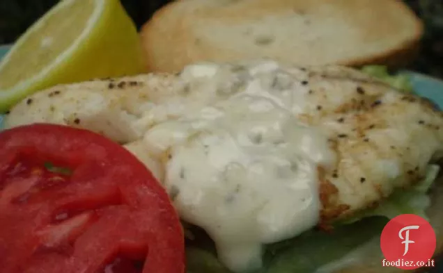 Snapper alla griglia su lievito madre tostato