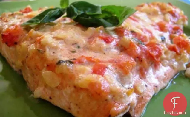 Salmone al forno cremoso