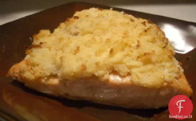 Salmone condito con purè di patate