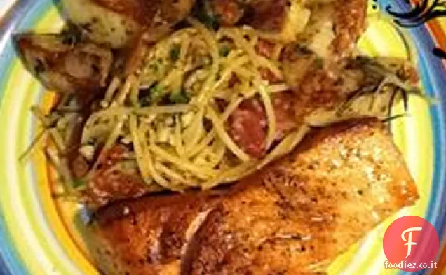 Salmone al Timo con pasta alla Salvia