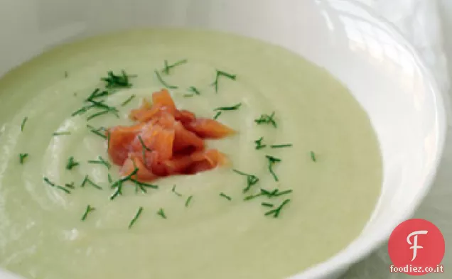 Finocchio-Zuppa di patate con salmone affumicato
