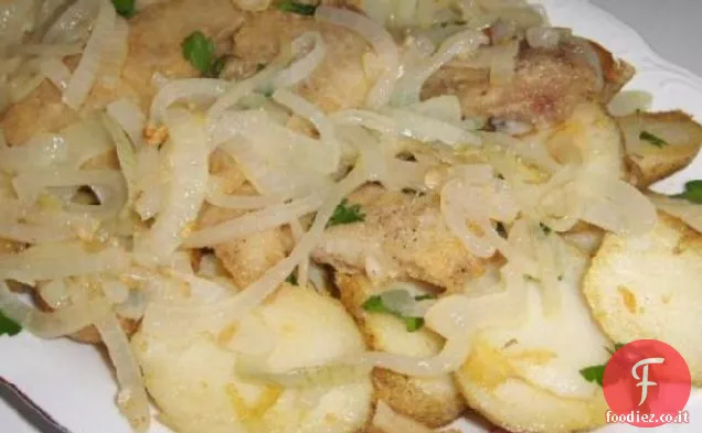 Bacalhau a Algarvia-Baccalà Dorato con Patate