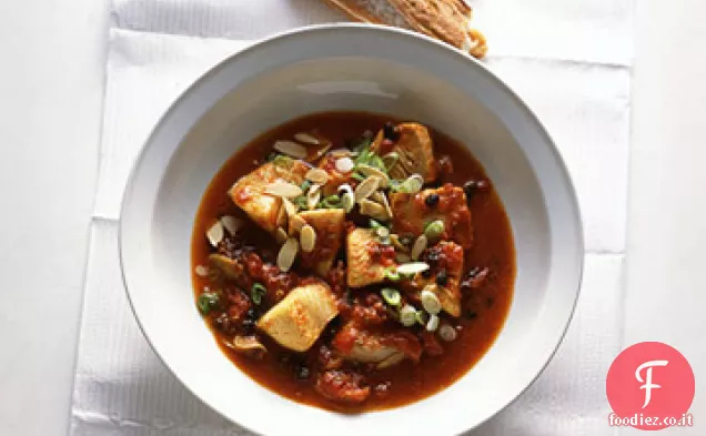 Merluzzo nero in stufato di pomodoro e zafferano