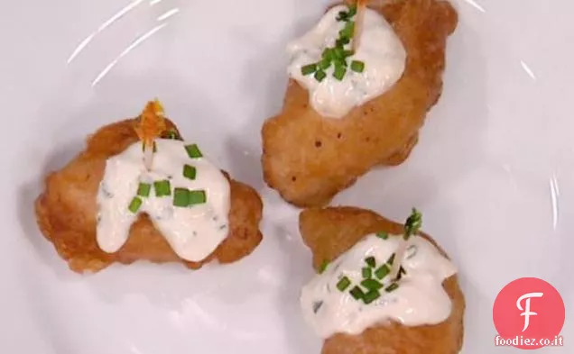 Goujonettes di merluzzo con Sale e Aceto di Malto Aioli