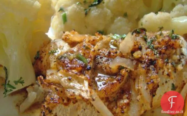 Merluzzo al forno dell'Algarve con cavolfiore (Pescada Assada)