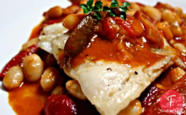 Filetto di merluzzo con Ragoût di verdure arrosto