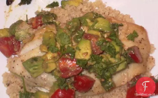 Merluzzo con salsa di avocado caldo