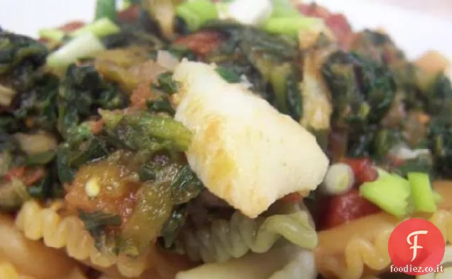 Baccalà piccante con Pomodori e spinaci