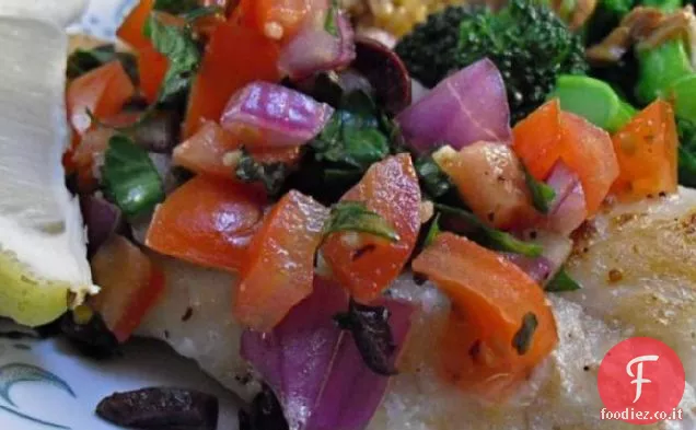 Merluzzo con Salsa Mediterranea