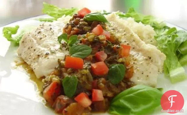 Filetti di merluzzo con pomodoro e spinaci