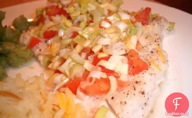 Baccalà con Pomodorini e Cipollotti