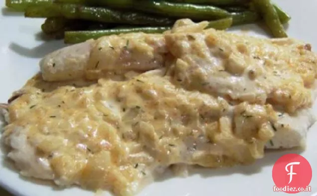 Pesce al forno in maionese e senape