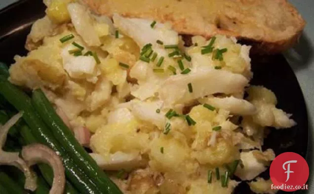 Nuova patata e Smoked Haddock Crush