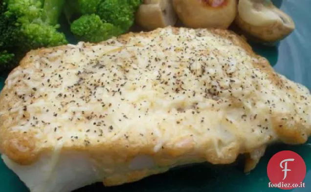 Halibut al forno con parmigiano