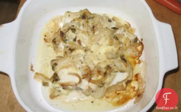 Halibut soffocato in cipolle Vidalia