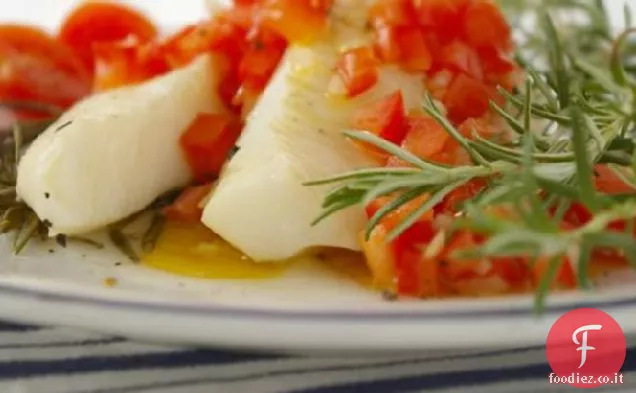 Halibut Affumicato al Rosmarino con Vinaigrette Balsamica