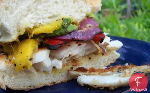 Panino all'ippoglosso alla griglia