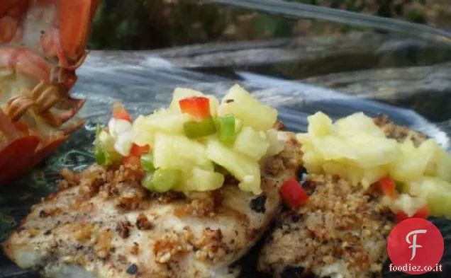 Grigliato Mahi Mahi W. Miele-Crosta di Macadamia e ananas-Zenzero