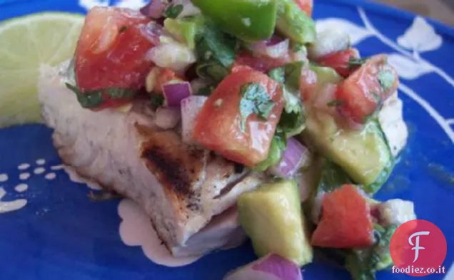 Mahi Mahi alla griglia con salsa di avocado
