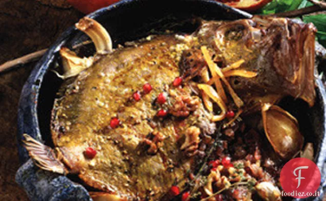 Ripieni di pesce con salsa di melograno (Mahi-ye tu por ba anar) Ricetta