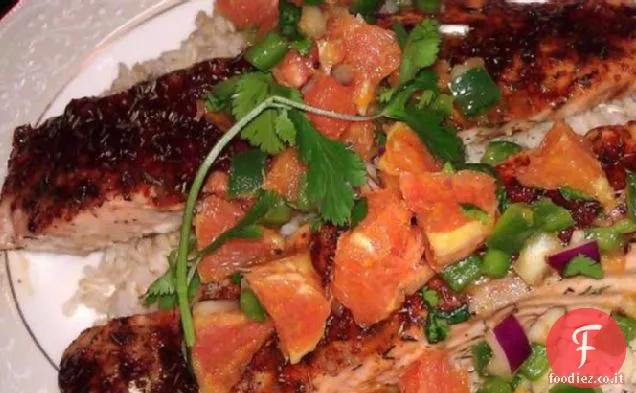 Salmone agli agrumi con gusto all'arancia