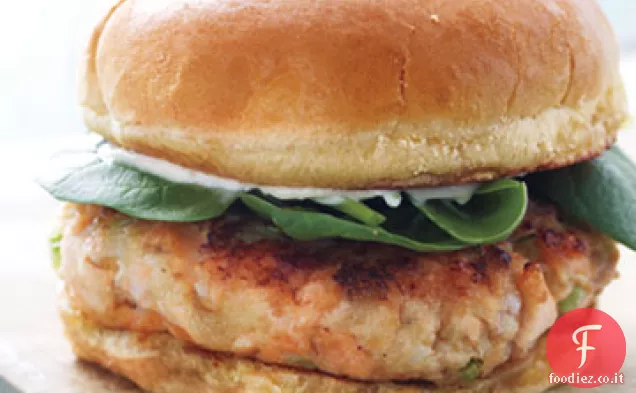 Hamburger di salmone con spinaci Baby