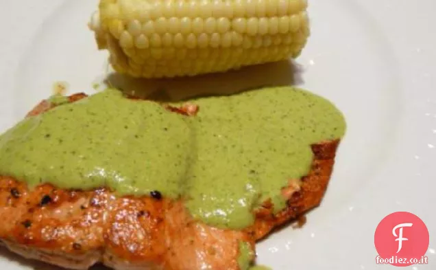 Salmone Con Coriandolo e Serrano Arrosto Aioli