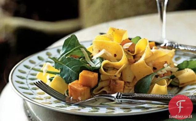 Pappardelle con Zucca Arrosto, Rucola e Pinoli