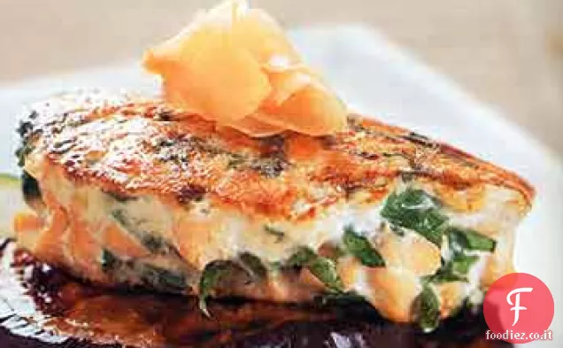 Hamburger di salmone con spinaci e zenzero