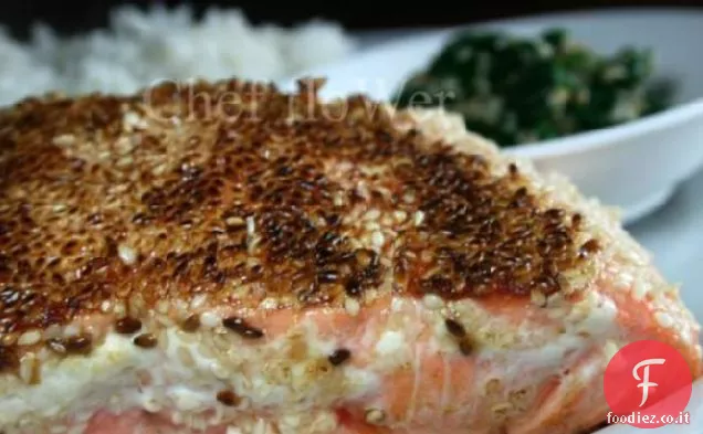 Filetti di salmone al sesamo all'arancia