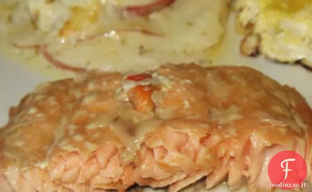 Salmone all'arancia e Bourbon alla griglia