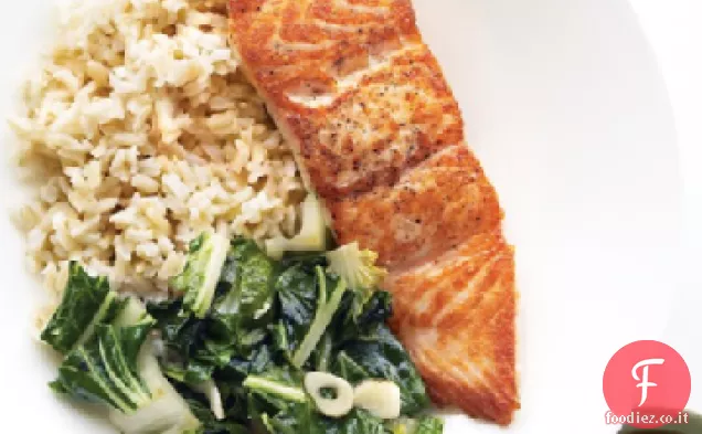 Salmone scottato e verdure