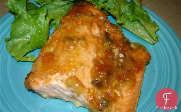 Salmone con Olio d'oliva ed erbe aromatiche