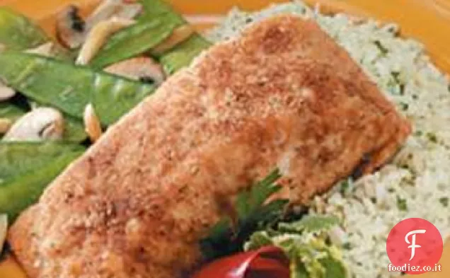Salmone ricoperto di briciole