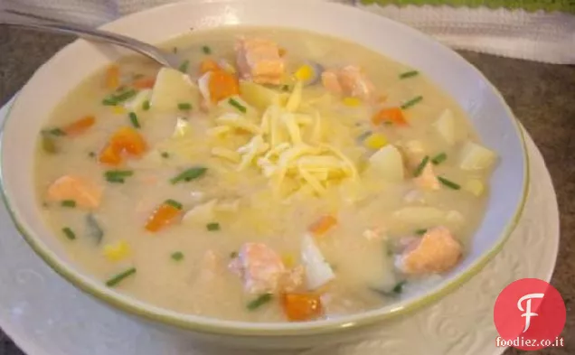 Salmone sano Zuppa di mais