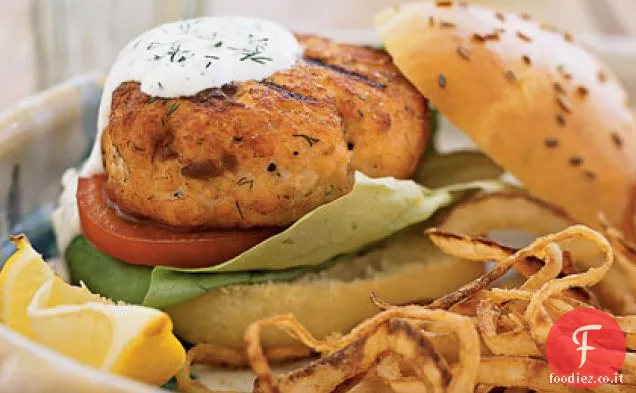 Hamburger di salmone fresco