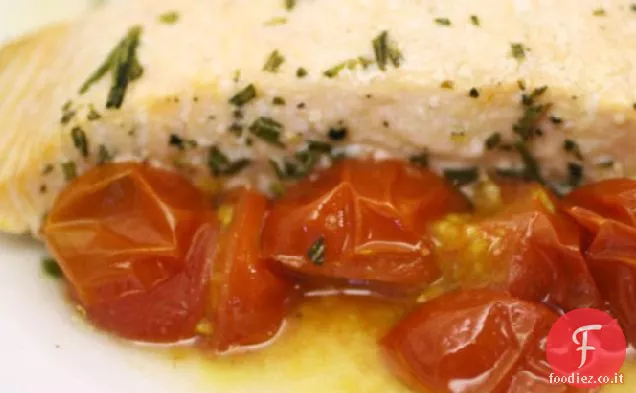 Francese in un lampo: Salmone con pomodori estivi e Rosmarino en Papillote