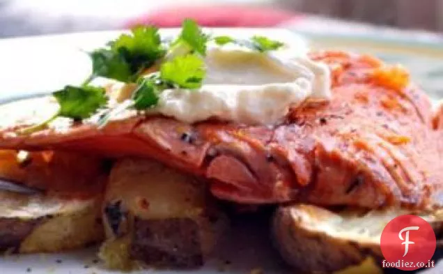 Sale e pepe Salmone con lime Maionese con patate