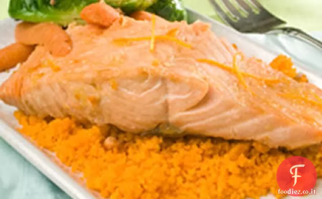 Salmone alla griglia con glassa all'arancia