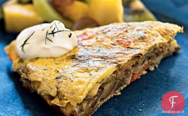 Tortilla di salmone affumicato e aneto