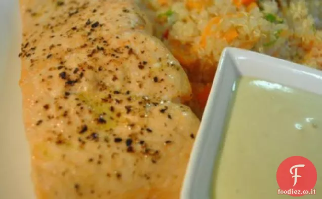 Bistecche di salmone con maionese al Wasabi