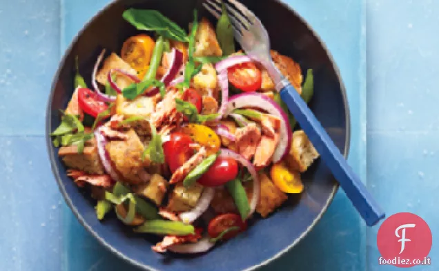 Panzanella di Salmone con Fagiolini