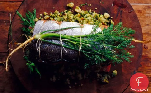 Ricetta salmone al forno ripieno di erbe