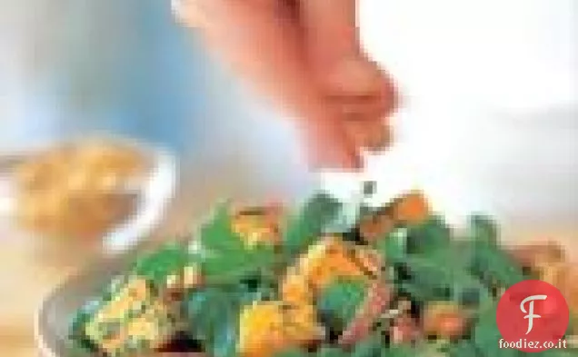 Insalata di rucola, zucca e salame