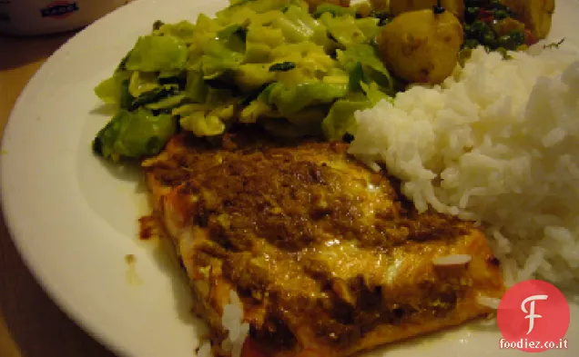 Curry di salmone con senape